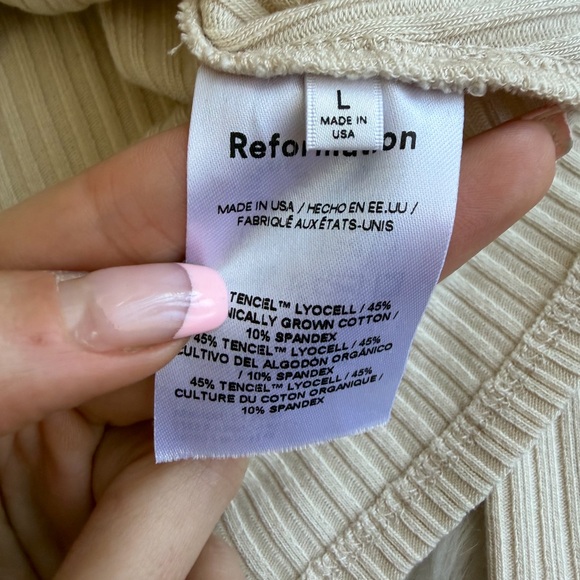 Reformation Cream Ribbed Knit Top - Picture 4 of 4